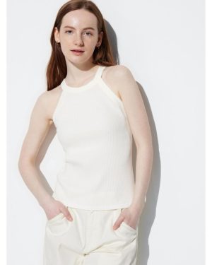 (00 WHITE/XS) Uniqlo Japan Halter Neck Bra Tank Top