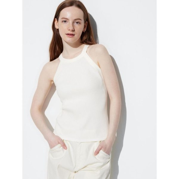 (00 WHITE/XS) Uniqlo Japan Halter Neck Bra Tank Top