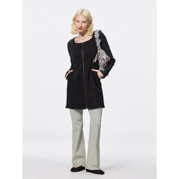 (09 BLACK/M) Gu By Uniqlo Denim Mini Jumper Dress