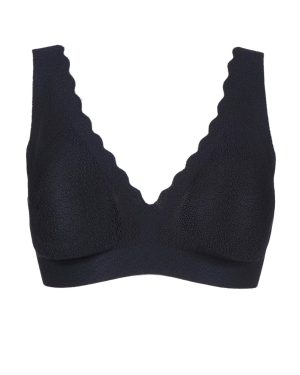 1 Pack Black Zero Feel Seamfree Lace Bralette Ladies Large - Sloggi