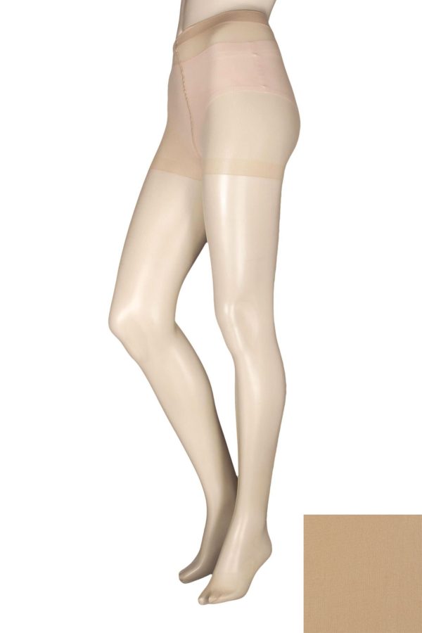 1 Pair Nude 10 Denier Elegance Sheer Tights Ladies Large - Charnos