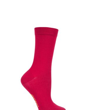 1 Pair Raspberry Beret Colour Burst Bamboo Socks with Smooth Toe Seams Ladies 4-8 Ladies - SOCKSHOP