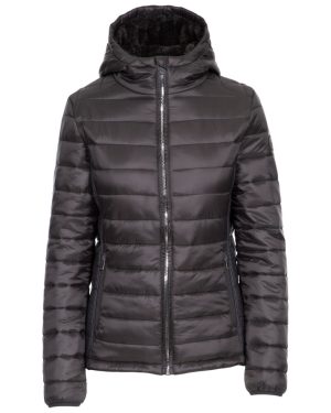 (10, Black) Trespass Womens Padded Jacket Hooded Valerie
