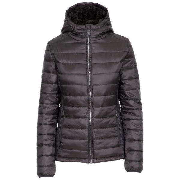 (10, Black) Trespass Womens Padded Jacket Hooded Valerie