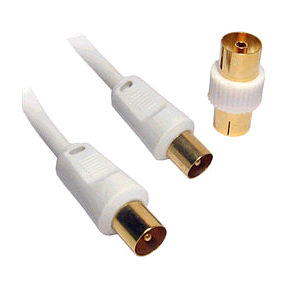 10m Aerial Cable Gold Plated White Jacket