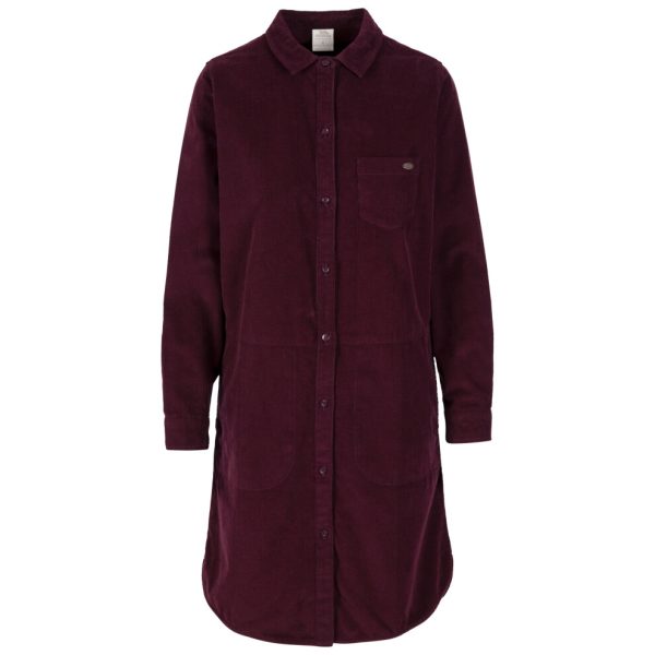 (14, Dark Cherry) Trespass Womens Casual Shirt Dress Allison