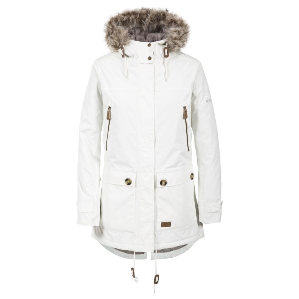 (14, Ghost) Trespass Womens Parka Jacket Waterproof Clea