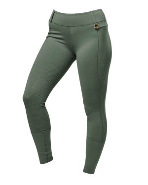 (16 UK, Olive Green) Dublin Womens/Ladies Cool It Everyday Horse Riding Tights