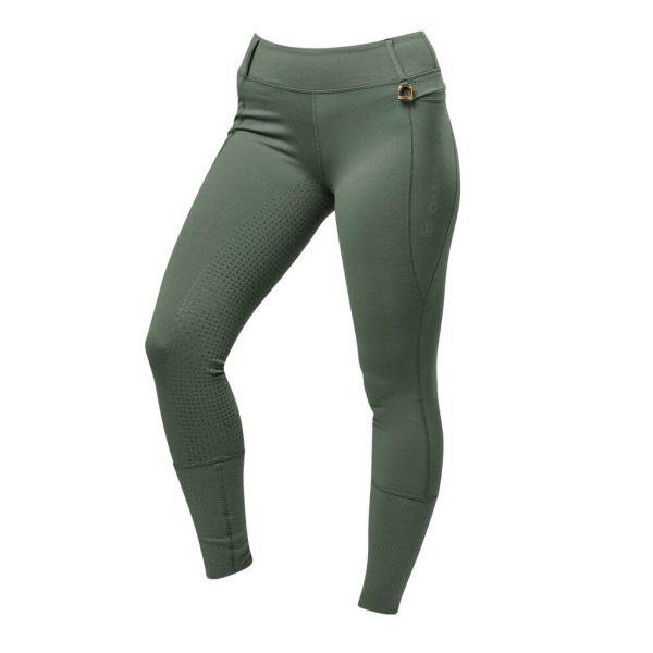 (16 UK, Olive Green) Dublin Womens/Ladies Cool It Everyday Horse Riding Tights
