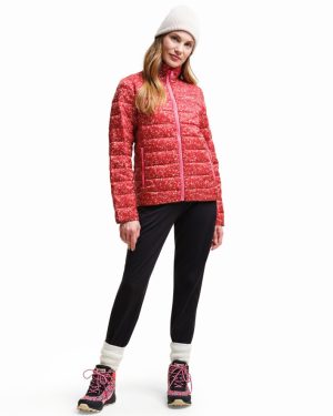 (18, Red) Regatta Womens Orla Kiely Printed Baffled Water-Repellent Padded Jacket