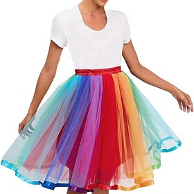 1950s Princess Short / Mini Petticoat Hoop Skirt Tutu Under Skirt Women's Halloween Masquerade Party Evening Wear Prom Bachelorette Party Adults' Skirt
