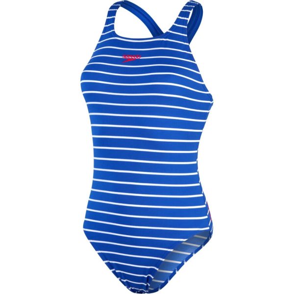 (24 UK, Blue/White) Speedo Womens/Ladies Medalist One Piece Swimsuit