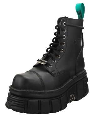 (3) New Rock Combat Vegan Unisex Platform Boots