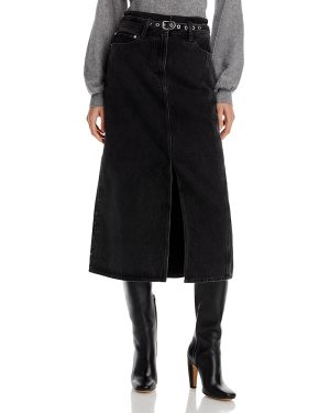 3.1 Phillip Lim Denim A Line Midi Skirt
