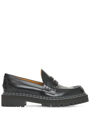 30mm Lug Brushed Leather Loafers