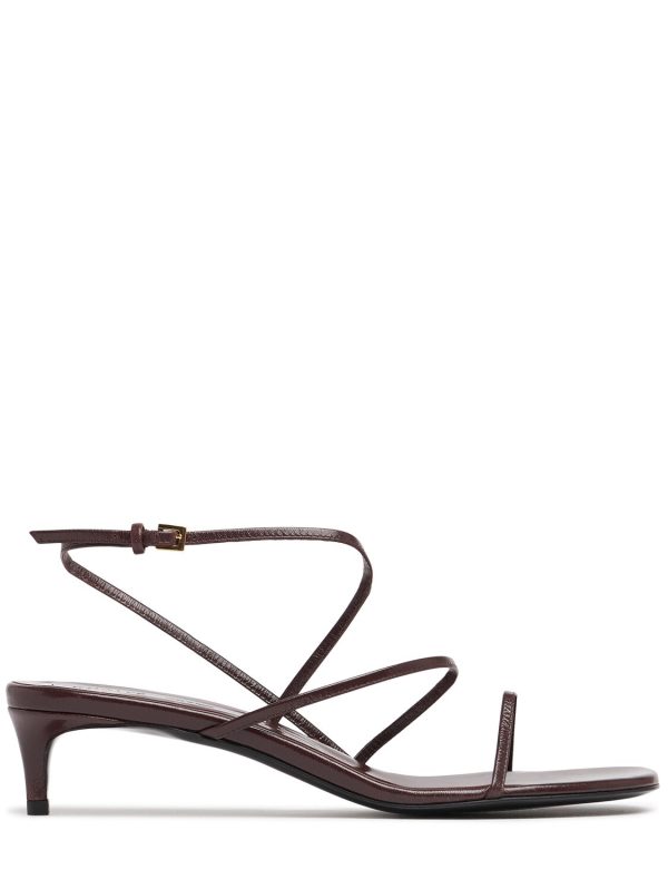 35mm Loop Kitten Heel Leather Sandals