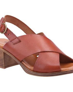 (36, Tan) Hush Puppies: Womens White Gabrielle Heeled Sandal 42