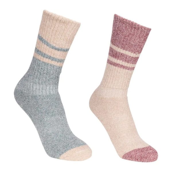 (3/6 UK, Spruce Green/Oatmeal) Trespass Womens/Ladies Hadley Hiking Boot Socks (2 Pairs)