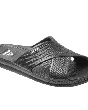 (4 UK, Black) Reef Womens Water X Slide Summer Beach Pool Sandals Thongs Flip Flops Sliders
