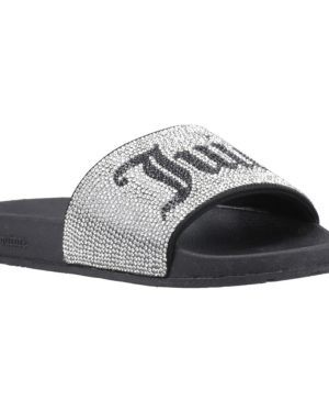 (4 UK, Silver) Juicy Couture Womens/Ladies Donna Diamante Sliders