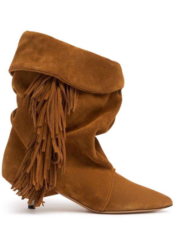 45mm Edrik Fringed Suede Boots