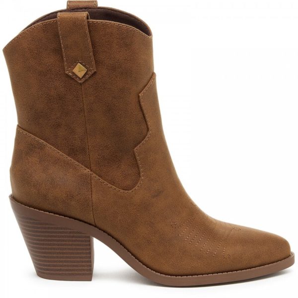 (5 (Adults')) Feather | Walnut | Ladies Heeled Cowboy Boots