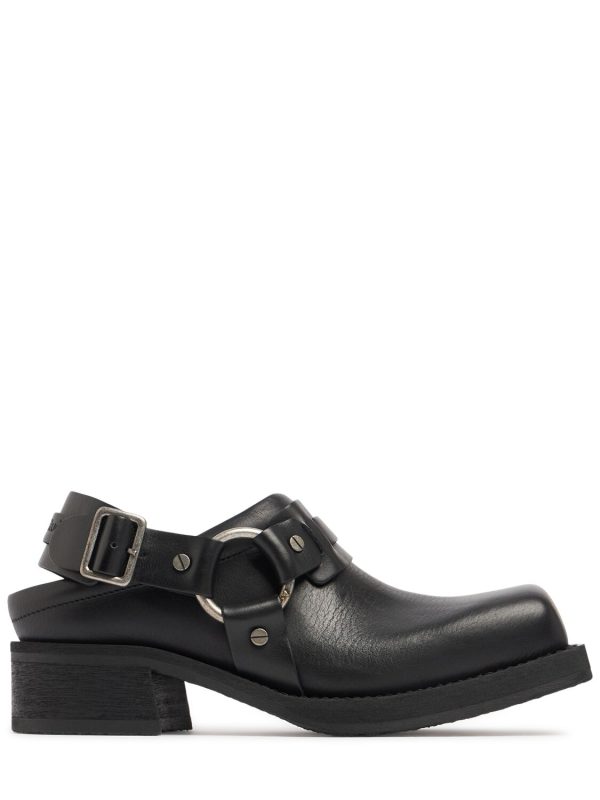 50mm Leather Slingback Mules
