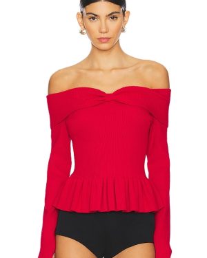 525 Morgan Off Shoulder Peplum Top in Red. Size S, XS.