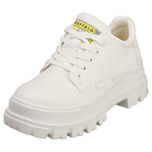 (6.5) Buffalo Aspha Cls Vegan Womens Platform Boots in White