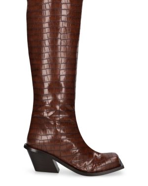 60mm Blondine Faux Leather Cowboy Boots