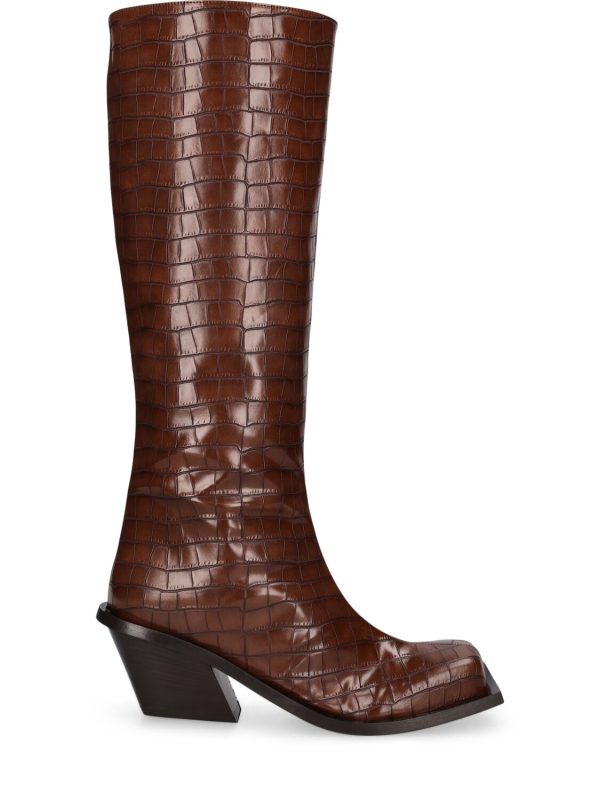 60mm Blondine Faux Leather Cowboy Boots