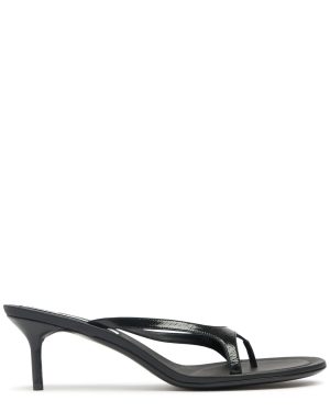 60mm Heeled Leather Thong Sandals