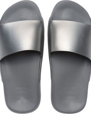 (6/7 UK, Silver) Havaianas Womens Slide Classic Metallic Summer Sandals Flip Flops Sliders