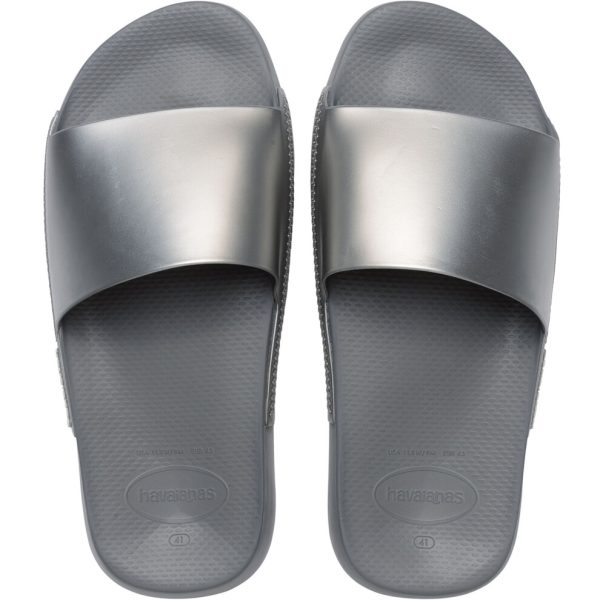 (6/7 UK, Silver) Havaianas Womens Slide Classic Metallic Summer Sandals Flip Flops Sliders