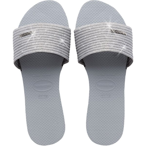 (6/7UK UK, Grey) Havaianas Womens You Malta Summer Beach Sandals Flip Flop Slides Sliders - Grey