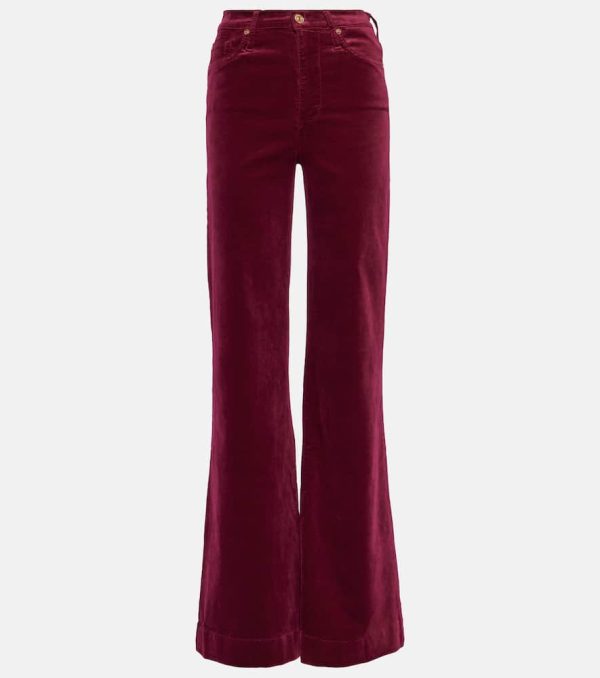 7 For All Mankind High-rise velvet flared pants
