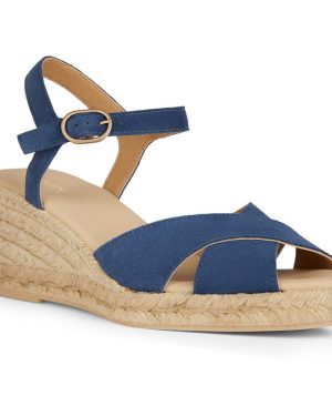 (7.5 UK, Navy) Geox Womens/Ladies Gelsa Low Nappa Leather Espadrilles