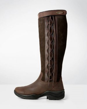(7.5 UK Wide, Brown) Brogini Womens/Ladies Leather/Suede Winchester Country Boots