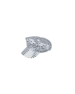 70'S DISCO ADULT HAT CAP FANCY DRESS SILVER SEQUIN SHINY STAG/HEN PARTY NIGHT