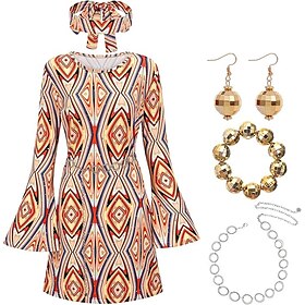70s Ball GownsDisco Gilets Outfits Evening Dress Cravats Earrings Bracelets Belt