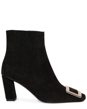 75mm Belle Vivier Suede Ankle Boots