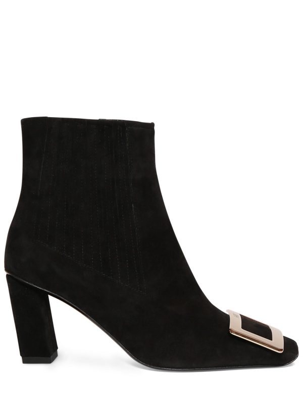 75mm Belle Vivier Suede Ankle Boots