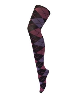 (8-14 UK, Argyle Imperial Purple) Sock Snob - Ladies Coloured 80 Denier Opaque Patterned Fashion Tights