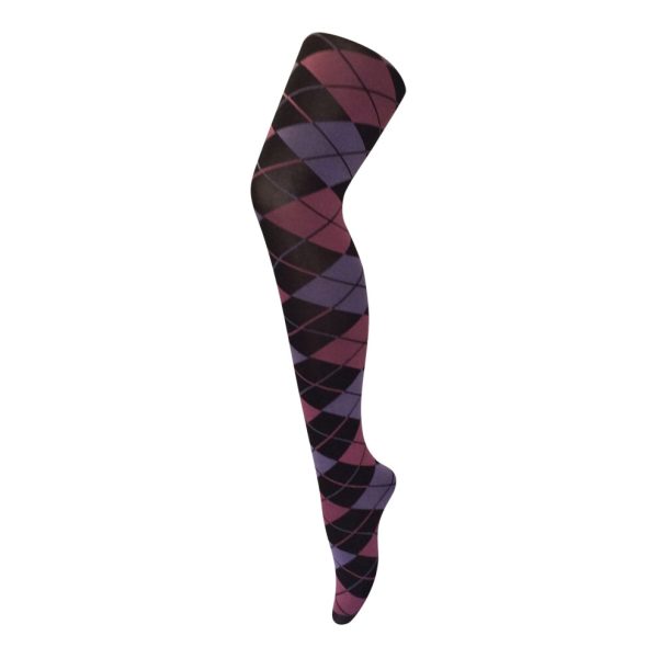 (8-14 UK, Argyle Imperial Purple) Sock Snob - Ladies Coloured 80 Denier Opaque Patterned Fashion Tights