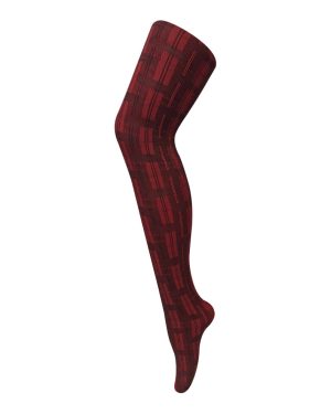 (8-14 UK, Skye Red) Sock Snob - Ladies Coloured 80 Denier Opaque Patterned Fashion Tights