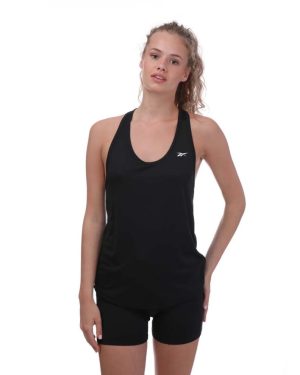 (8 UK - 10 UK, Black) Reebok Womens/Ladies Mesh Back Workout Tank Top