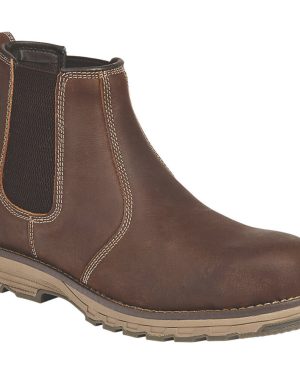 (8 UK 42 EU) Safety Dealer Chelsea Work Boots Brown Leather