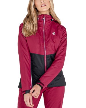 (8 UK, Beetroot) Regatta Womens Radiate II Waterproof Fleece Lined Hooded Ski Jacket - Beetroot
