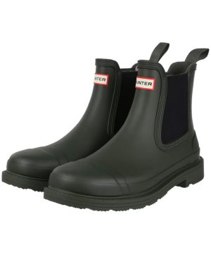 (8 UK, Dark Olive) Hunter Womens/Ladies Commando Chelsea Boots