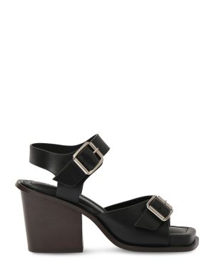 80mm Square Heeled Sandals W/ Straps